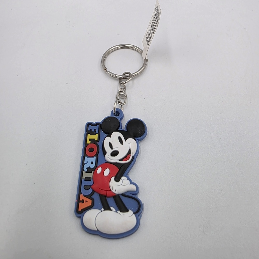 Disney Mickey‎ Mouse Florida Rubber Silicone Keychain Backpack Hanger Ring 2.5"